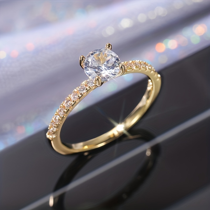 Women's CZ Engagement Ring Wedding Band